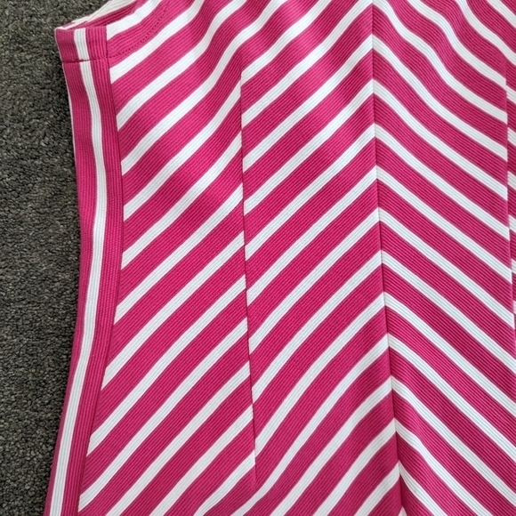 TALBOTS Pink & White Striped Dress Ladies Size Medium - Picture 9 of 12